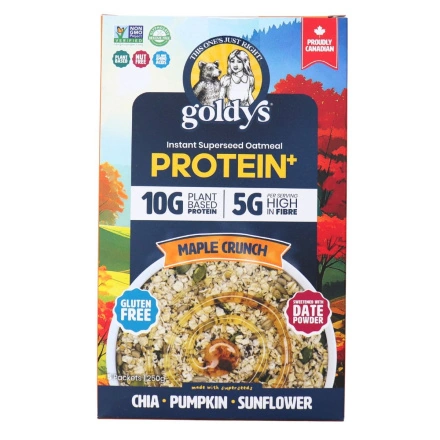 Goldy’s Protein+ Instant Superseed Oatmeal Maple Crunch, 5 Packets Front