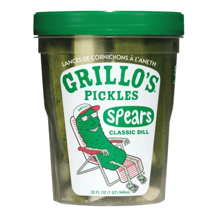 Grillo’s Pickles Whole Pickle Classic Dill Spears, 946mL