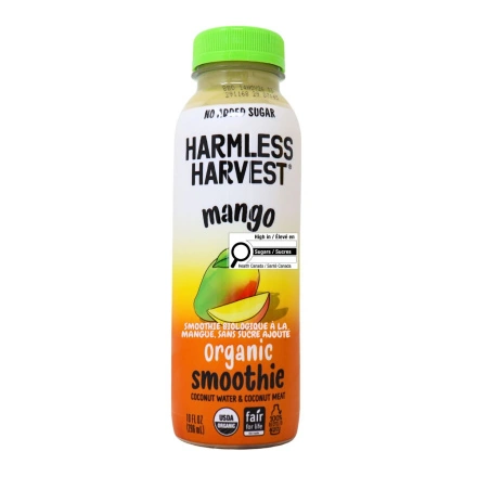 Harmless Harvest Organic No Added Sugar Smoothie Mango Front