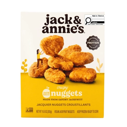 Front of Jack & Annie's Vegan Chicken Nuggets - Plant Based Nuggets - Jackfruit Nuggets
