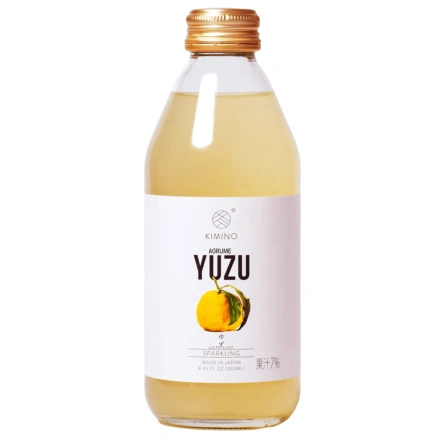 Front of Kimino Sparkling Fruit Juice Yuzu - Japanese Sparkling Fruit Juice - Made in Japan Juice
