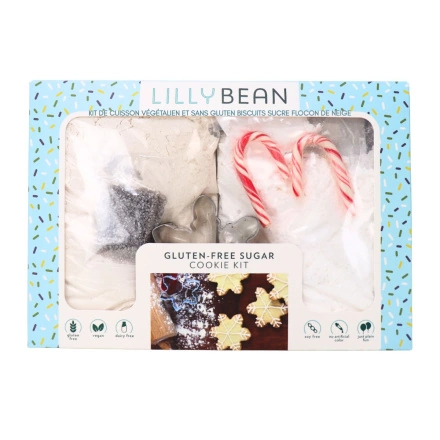 Front of Lillybean Vegan & Gluten-Free Baking Kit Snowflake Sugar Cookie - Vegan Gluten Free Christmas Cookies - Sugar Cookies Gluten Free