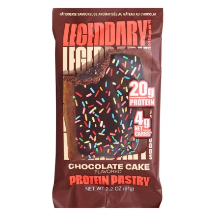 Front of Legendary Foods Tasty Pastry Chocolate Cake Flavoured - Keto Toaster Strudel - Keto Pastries - Low Carb Keto Pop Tart