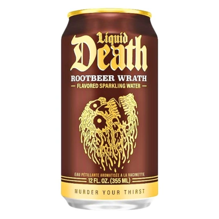 Front of Liquid Death Sparkling Water Rootbeer Wrath - Liquid Death Canada - Liquid Death Sparkling Water