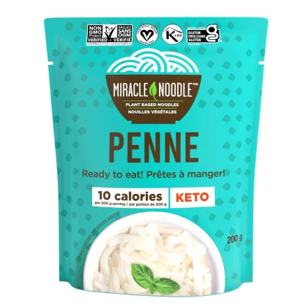 Front of Miracle Noodles Ready To Eat Keto Plant-Based Noodles Penne