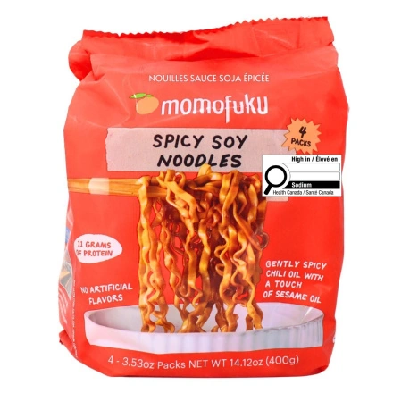 Front of Momofuku Noodles Spicy Soy - Spicy Asian Noodles - Ramen Momofuku - Chili Oil Noodles