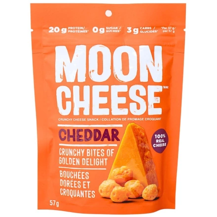 Front of Moon Cheese Cheddar - Keto Cheese Chip - High Protein Snack - Low Carb Snack