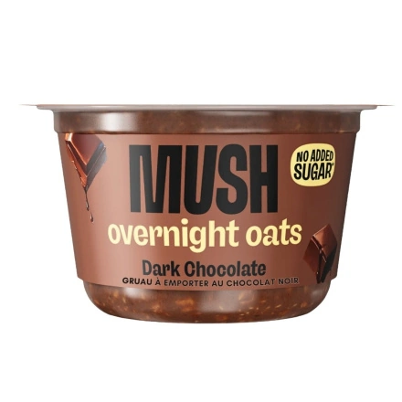 Front of MUSH Overnight Oats Dark Chocolate - No Added Sugar Overnight Oat - Healthy Breakfast - Gluten Free Breakfast