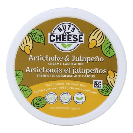 Nuts For Cheese Dairy-Free Creamy Cashew Dip Artichoke & Jalapeño Front