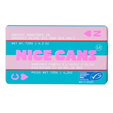 Nice Cans Wild-Caught Canned Sardines In Organic Olive Oil and Sea Salt front