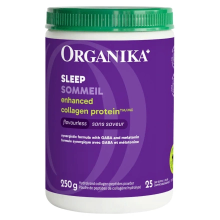 Front of Organika Enhanced Collagen Sleep - Best Collagen For Sleep -Melatonin And Collagen - Gaba Melatonin Collagen Peptides