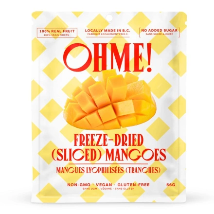 Front ofOHME! Freeze-Dried Fruit - Freeze Dried Mango Slices - Dried Mango