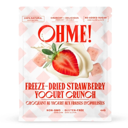 Front of OHME! Freeze-Dried Strawberry - Yogurt Bites - Freeze Dried Fruit - Freeze Dried Berries