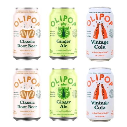 OLIPOP Sparkling Tonic Prebiotic Soda Classic Flavours Variety Pack