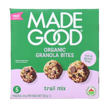MadeGood Organic Granola Bites Trail Mix, 5 Packs Front