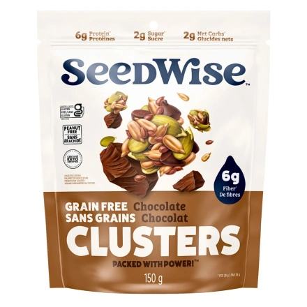 Front of Ozery SeedWise Super Seed Clusters Chocolate - Grain Free Granola - Granola Clusters - Chocolate Clusters