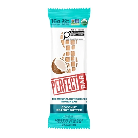 Front of Perfect Bar Protein Bar Coconut Peanut Butter - Organic Protein Bar - Gluten-Free Protein Bar - Non-GMO Snacks