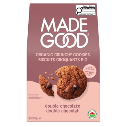 Front of MadeGood Allergen Free Cookies Double Chocolate - Healthy Vegan Cookies - Gluten Free Cookies - Allergen Free Cookies