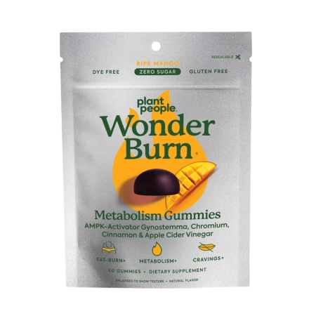 Plant People Zero Sugar Vegan Metabolism Gummies WonderBurn Canada Front