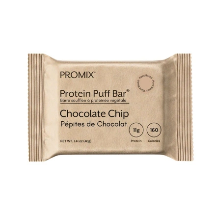 Front of PROMIX Vegan Cereal Bar Chocolate Canada - Drizzled Chocolate Protein Snack - High Protein Plant Based Bar - Chocolate Protein Bar Canada