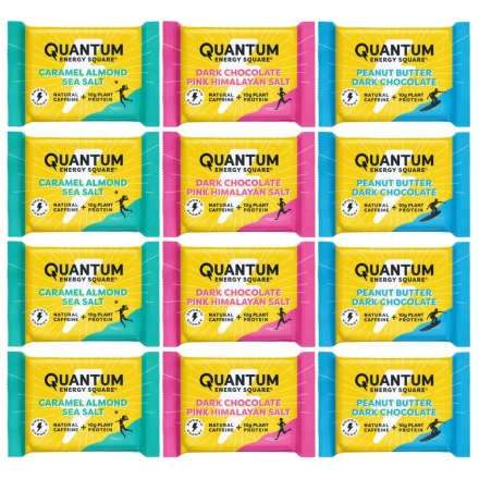 Quantum Energy Squares Caffeinated Protein Bar Variety 12-Pack Canada Front