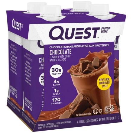 Front of Quest Gluten Free Protein Shake Chocolate - High Protein Chocolate Shake - Protein Shake Chocolate - Best Chocolate Protein Shake