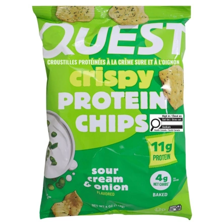 Quest Crispy Protein Chips Sour Cream & Onion Front
