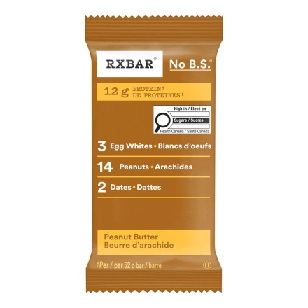 Front of RX Bar Peanut Butter - Clean Protein Bar - Dates Protein Bar - Gluten Free Protein Bar