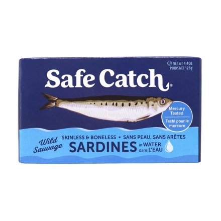 Front of Safe Catch Skinless & Boneless Wild Sardines in Water