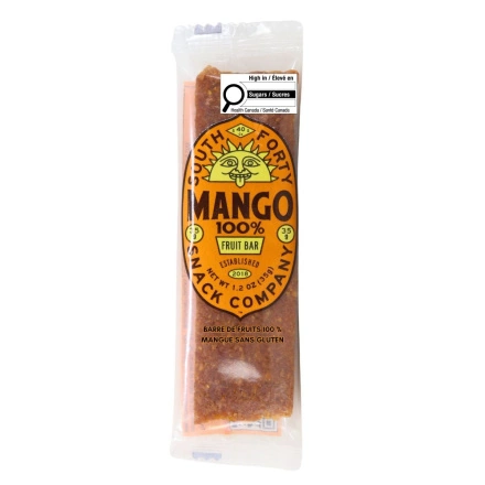South Forty Snack Company Gluten-Free 100% Fruit Bar Mango Front
