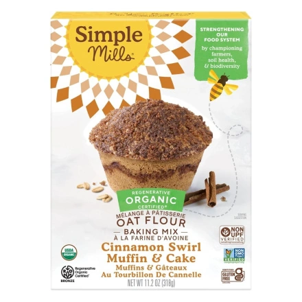 Simple Mills Gluten-Free Cinnamon Swirl Muffin & Cake Mix Front of box