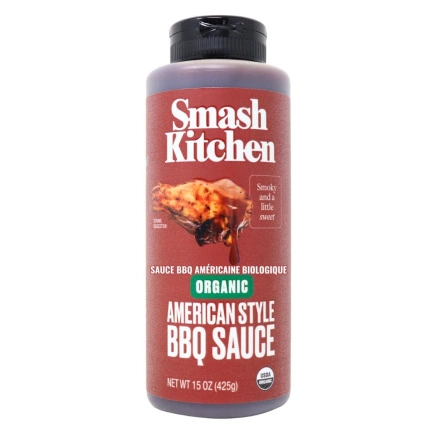 Smash Kitchen Organic American Style BBQ Sauce Front of bottle