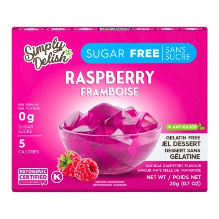 Front of Simply Delish Keto Raspberry Jel Dessert