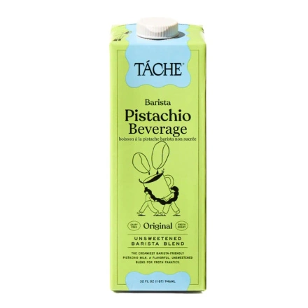Front of Tache Pistachio Milk - Unsweetened Plant Based Milk - Barista Milk - Pistachio Milk