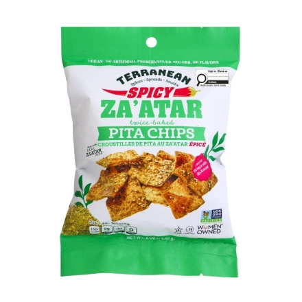 Terranean Twice-Baked Pita Chips Spicy Za’atar Front of bag