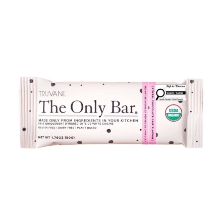 Truvani The Only Bar Oatmeal Chocolate Chip Cookie Front
