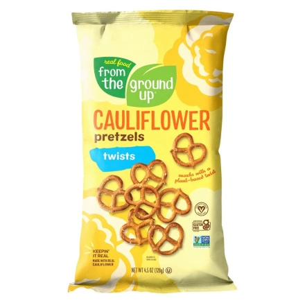 Front of From The Ground Up Cauliflower Pretzels Twists