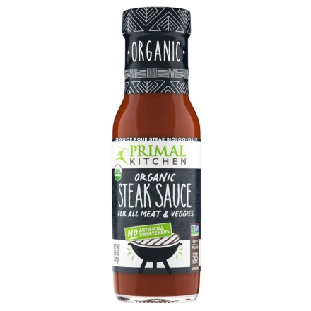 Front of Primal Kitchen Organic Steak Sauce - gluten free steak sauce - paleo steak sauce - healthy steak sauce