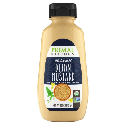 Front of Primal Kitchen Organic Dijon Mustard - keto condiments - whole30 approved sauces - paleo sauces