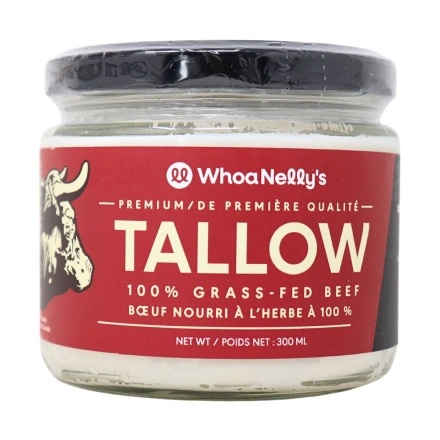 Front of Whoa Nelly's 100% Grass-Fed Beef Tallow - Antibiotic-Free Tallow -Gluten-Free Cooking Fat - Whoa Nelly Tallow Canada
