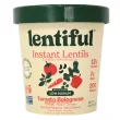 Front of Lentiful Instant Lentils Low Sodium Tomato Bolognese - Vegan Lentil Meal - Instant Lentil Cup - Gluten Free Lentil Meal Cup