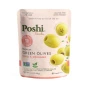Front of Poshi Premium Green Pitted Olives with Chili & Oregano - Olives For Charcuterie Boards - Pitted Green Olives - Low Calorie Olives