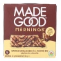 French Front of MadeGood Mornings Gluten-Free Soft-Baked Oat Bars Chocolate Chip, 5 Bars