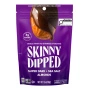 Front of Skinny Dipped Almonds Super Dark + Sea Salt - Low Sugar Snacks - Chocolate Covered - Dark Chocolate Covered Almonds