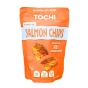 Front of Tochi Crispy Salmon Chips With Omega 3 Salted Egg, 50g - Tochi Canada, Asian Snacks, Asian Snacks Canada, Salmon Chips, Crispy Salmon Skin, Salmon Skin, Fish Skin Chips