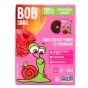 French Front of Bob Snail Healthy Fruit Snack Natural Dried Fruit Roll Ups Fruit Leather Apple Raspberry - Fruit Snacks For Kids - Fruit Strips